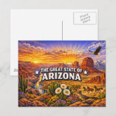 Carte postale de salutations Arizona (Devant / Derrière)