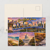 Carte postale de salutations d'Alabama (Devant / Derrière)