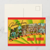 Carte postale de salutations d'Amsterdam NY (Devant / Derrière)