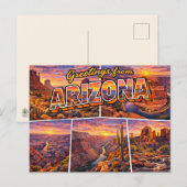 Carte postale de salutations d'Arizona (Devant / Derrière)