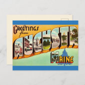 Carte postale de salutations d'Augusta Maine (Devant / Derrière)