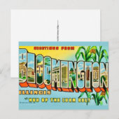 Carte postale de salutations de Bloomington IL (Devant / Derrière)