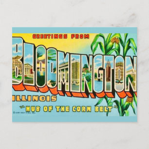 Carte postale de salutations de Bloomington IL