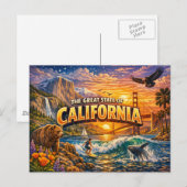 Carte postale de salutations de Californie (Devant / Derrière)