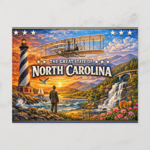 Carte postale de salutations de Caroline du Nord