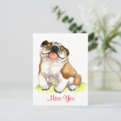 Carte postale de salutations de chiot bouledogue V (Debout devant)