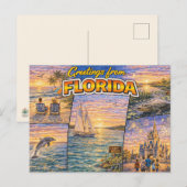 Carte postale de salutations de Floride (Devant / Derrière)