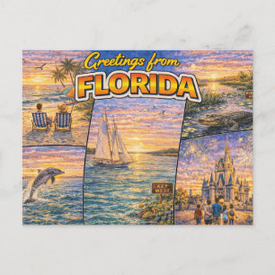 Carte postale de salutations de Floride