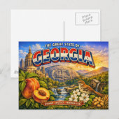Carte postale de salutations de Géorgie  (Devant / Derrière)