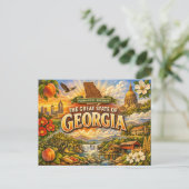 Carte postale de salutations de Géorgie (Debout devant)