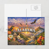 Carte postale de salutations de l'Alabama (Devant / Derrière)