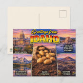 Carte postale de salutations de l'Idaho (Devant / Derrière)