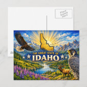 Carte postale de salutations de l'Idaho (Devant / Derrière)