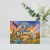 Carte postale de salutations de l'Illinois (Debout devant)