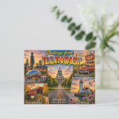 Carte postale de salutations de l'Illnois (Debout devant)