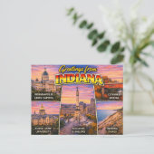 Carte postale de salutations de l'Indiana (Debout devant)