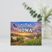Carte postale de salutations de l'Iowa (Debout devant)