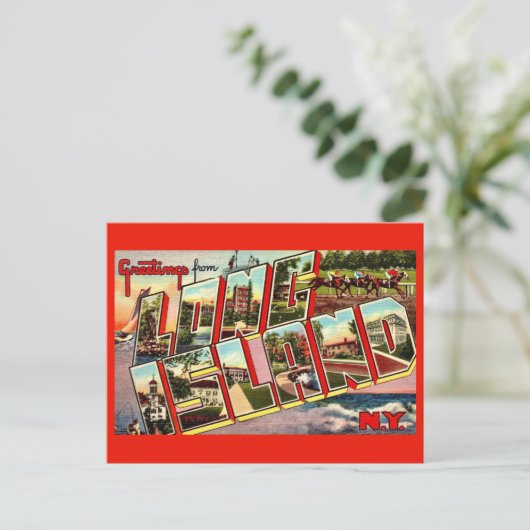 Carte postale de salutations de Long Island (Debout devant)