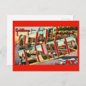 Carte postale de salutations de Long Island (Devant / Derrière)