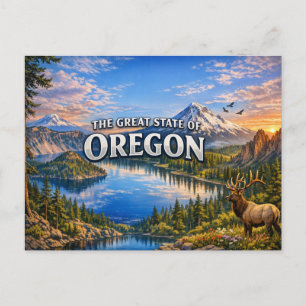 Carte postale de salutations de l'Oregon 