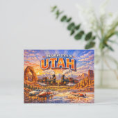 Carte postale de salutations de l'Utah (Debout devant)