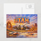 Carte postale de salutations de l'Utah (Devant / Derrière)