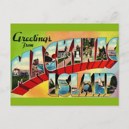 Carte postale de salutations de Mackinac Island (Devant)