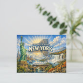Carte postale de salutations de New York (Debout devant)