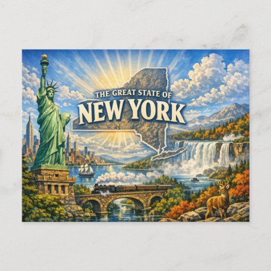 Carte postale de salutations de New York (Devant)