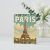 Carte postale de salutations de Paris (Debout devant)