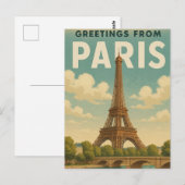 Carte postale de salutations de Paris (Devant / Derrière)