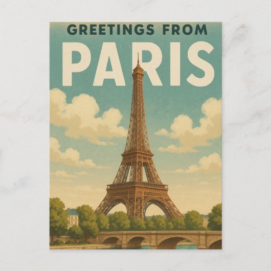 Carte postale de salutations de Paris (Devant)