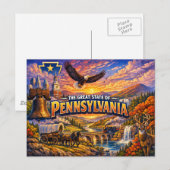 Carte postale de salutations de Pennsylvanie (Devant / Derrière)