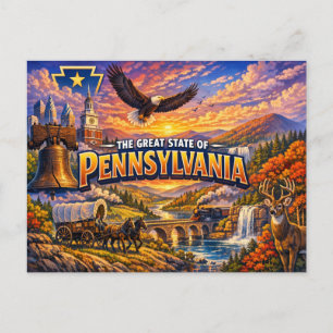 Carte postale de salutations de Pennsylvanie
