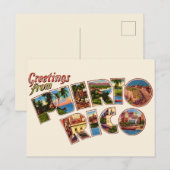 Carte postale de salutations de Porto Rico (Devant / Derrière)
