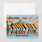 Carte postale de salutations de Providence RI (Devant / Derrière)
