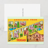 Carte postale de salutations de San Antonio (Devant / Derrière)