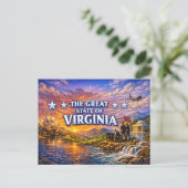 Carte postale de salutations de Virginie  (Debout devant)