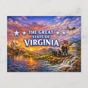 Carte postale de salutations de Virginie