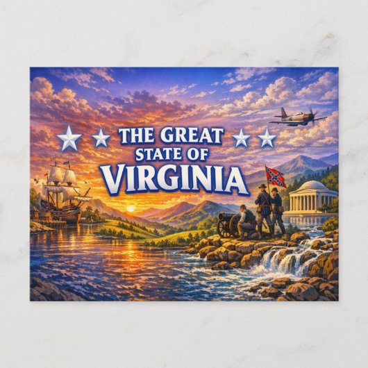 Carte postale de salutations de Virginie  (Devant)