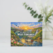 Carte postale de salutations de Virginie-Occidenta (Debout devant)