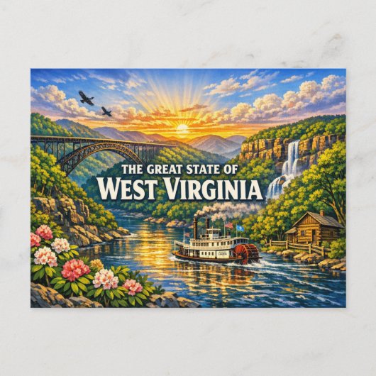 Carte postale de salutations de Virginie-Occidenta (Devant)