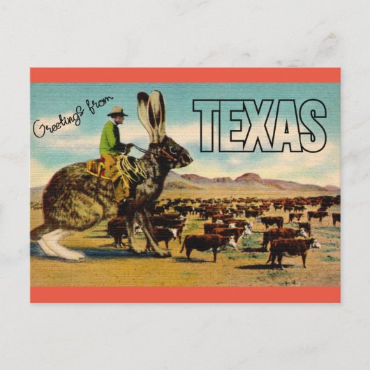 Carte postale de salutations de voyage du Texas - (Devant)