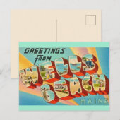 Carte postale de salutations de Wells Beach Maine (Devant / Derrière)