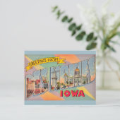 Carte postale de salutations Des Moines Iowa (Debout devant)