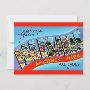 Carte postale de salutations des Palisades NJ