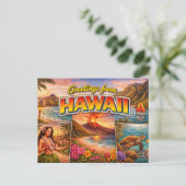 Carte postale de salutations d'Hawaii (Debout devant)