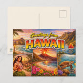 Carte postale de salutations d'Hawaii (Devant / Derrière)