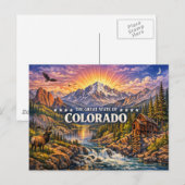Carte postale de salutations du Colorado (Devant / Derrière)