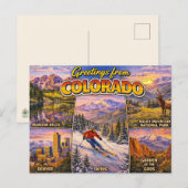 Carte postale de salutations du Colorado (Devant / Derrière)
